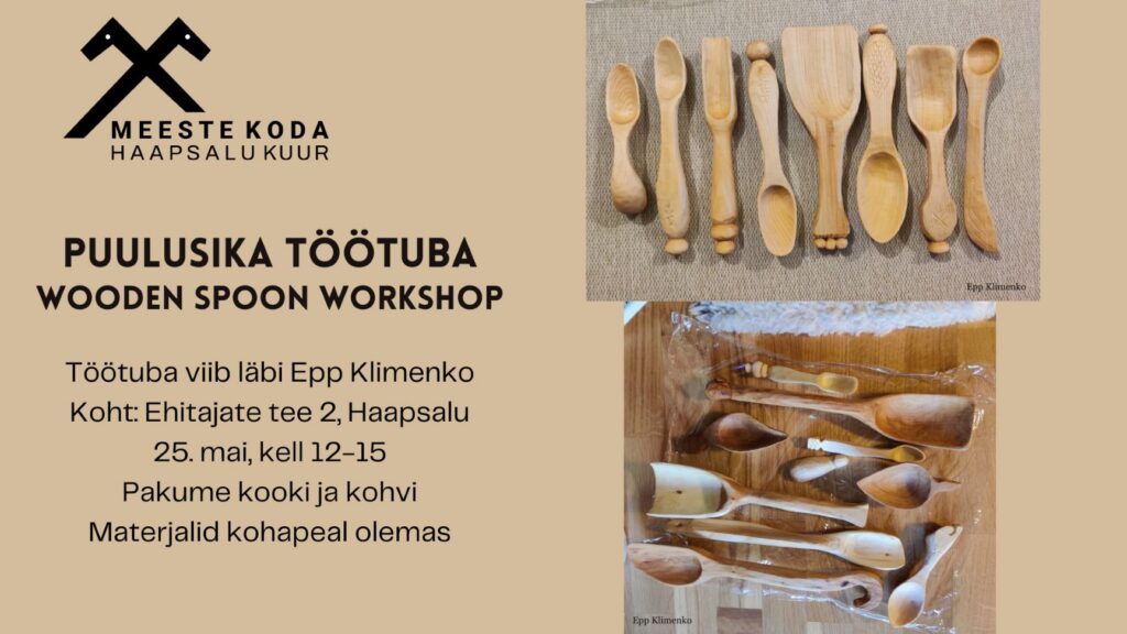 Wooden spoon carving workshop in Haapsalu – community event supporting integration and creativity