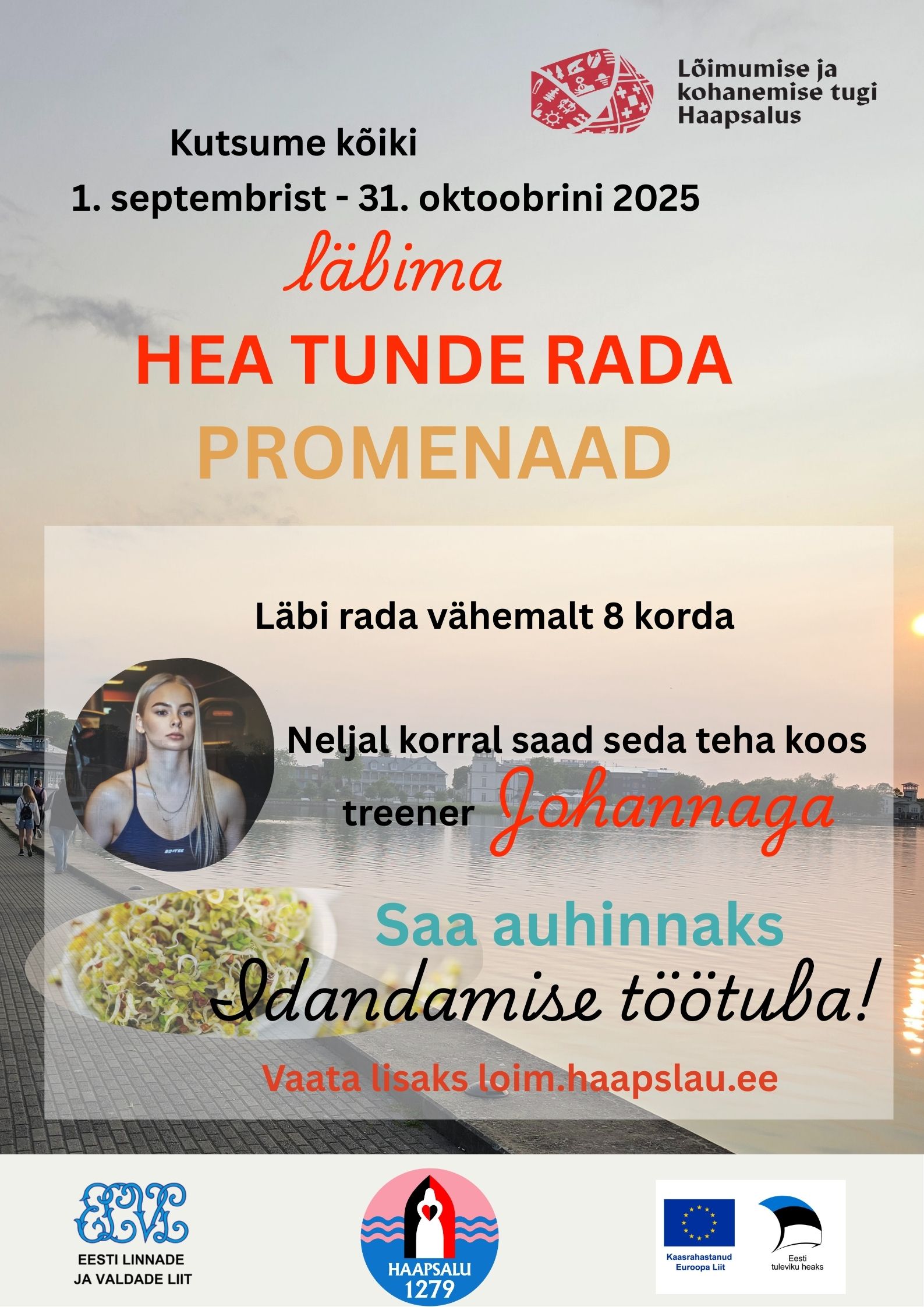 Loimumine-kohanemine-Haapsalu-tervisesport-Promenaad-idandamine Haapsalu sügisene liikumisväljakutse Hea Tunde Radal promenaadil