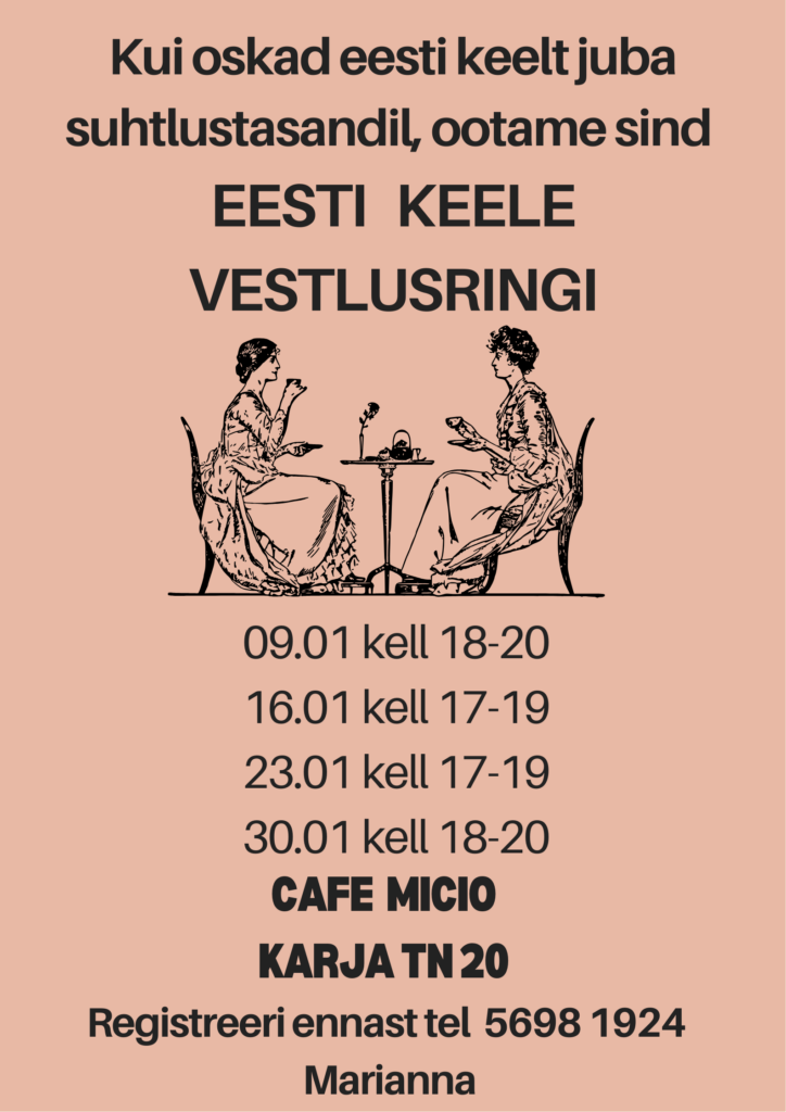 Eesti keele vestlusring Haapsalus kohvikus Cafe Micio, keelepraktika uussisserändajatele