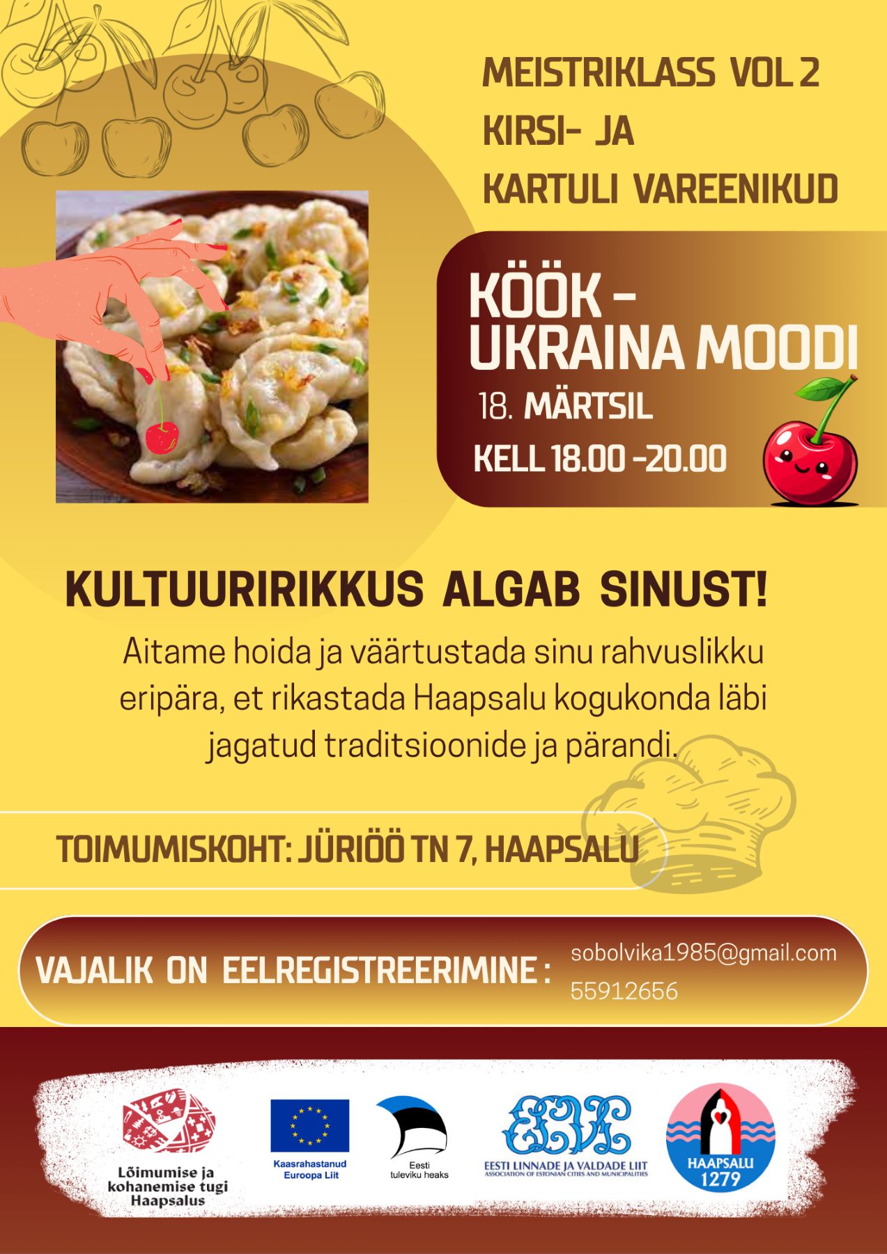 Kirsi- ja kartulivareenikute meistriklass Haapsalus: Ukraina köögi kokanduse töötuba